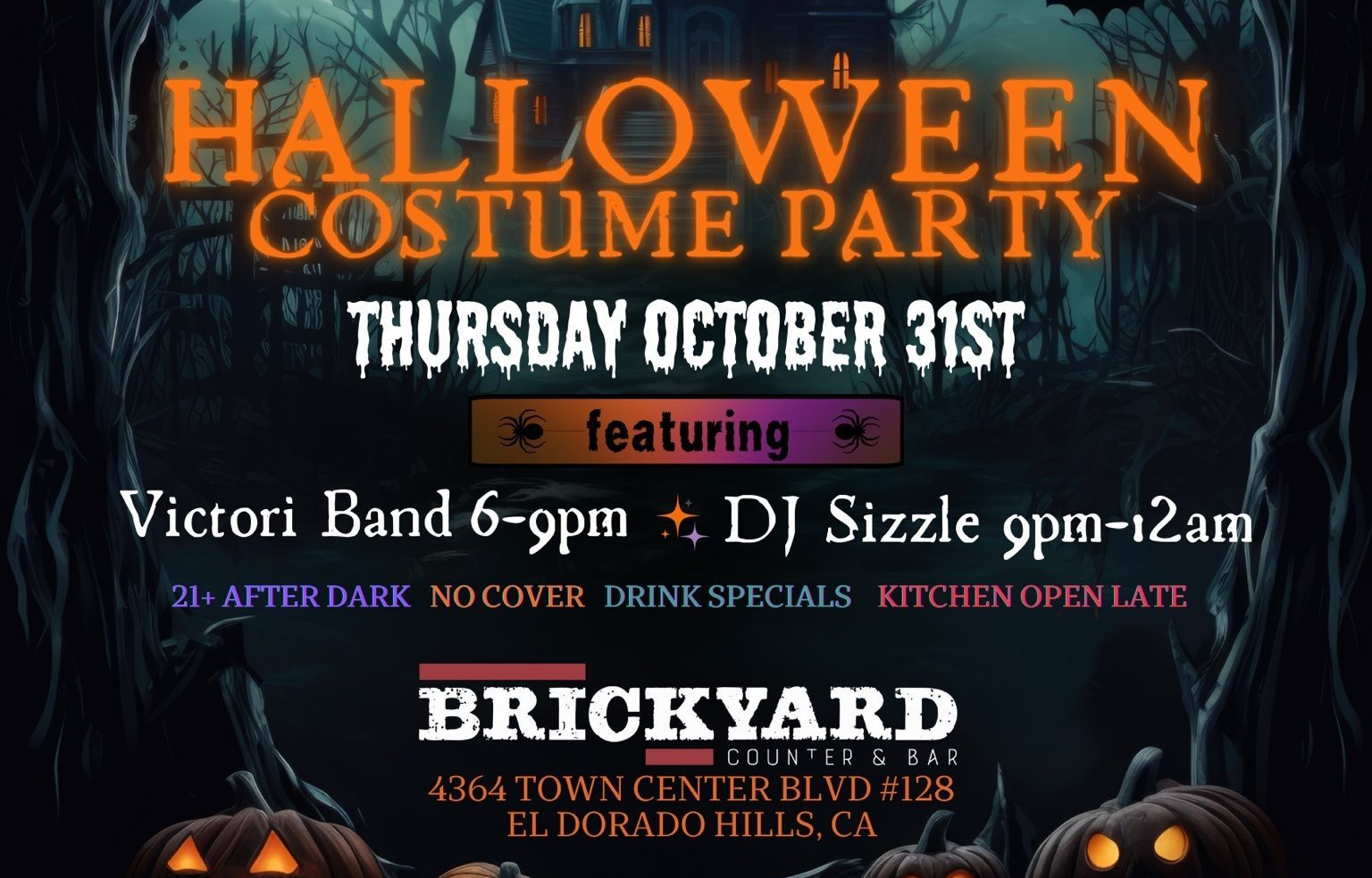 Halloween Night Party Brickyard Pub El Dorado